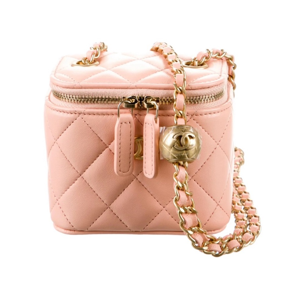 Chanel Pink Quilted Vanity Bag